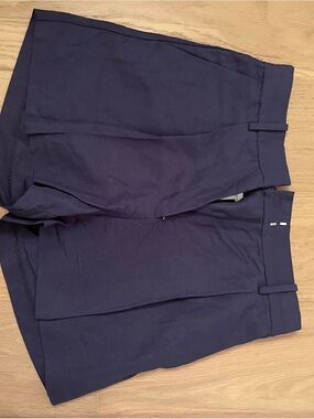 H&M Navy Blue Women's High-Waist Tailored Shorts